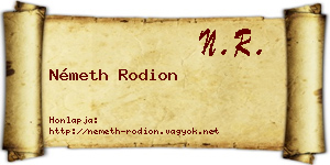 Németh Rodion névjegykártya